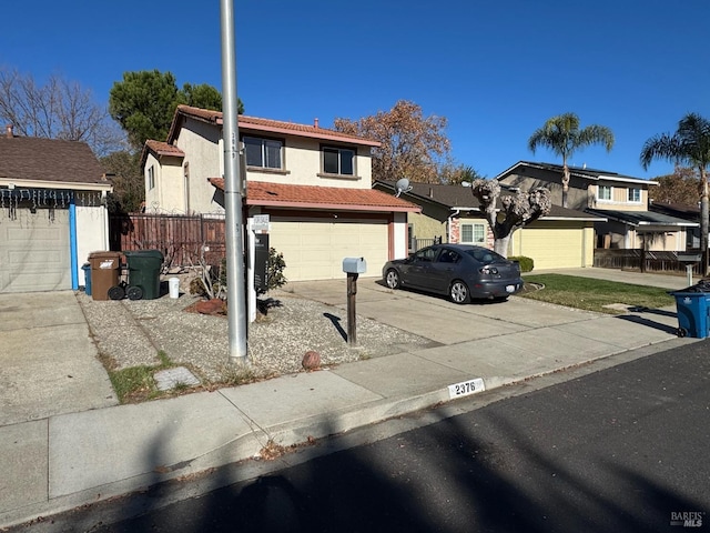 view of front facade with a garage