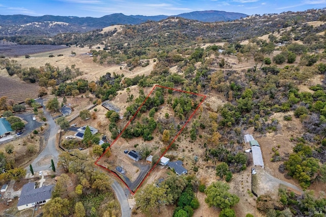 bird's eye view featuring a mountain view