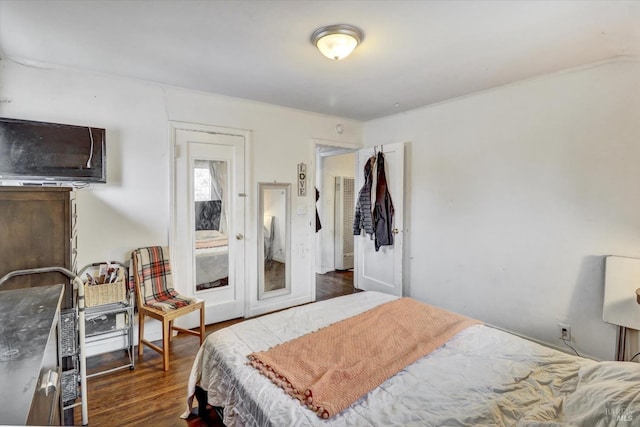 bedroom featuring dark wood-type flooring