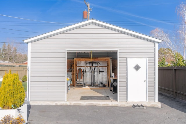 view of garage