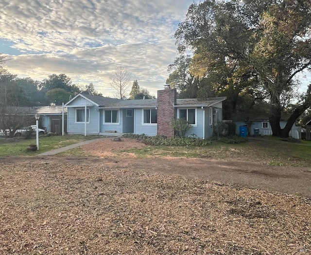 view of single story home