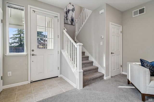 view of carpeted entryway