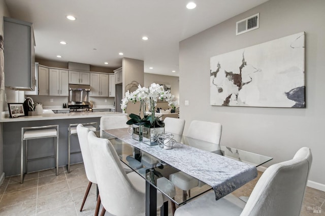 view of tiled dining space