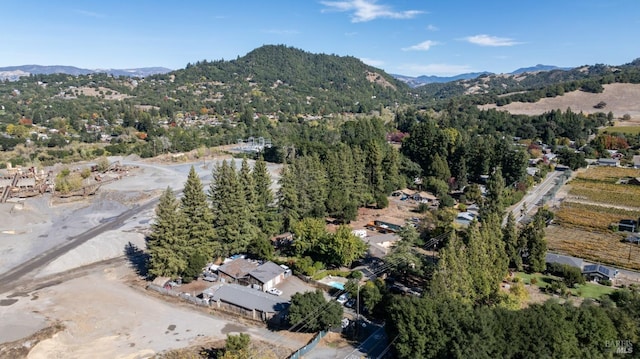 aerial view featuring a mountain view