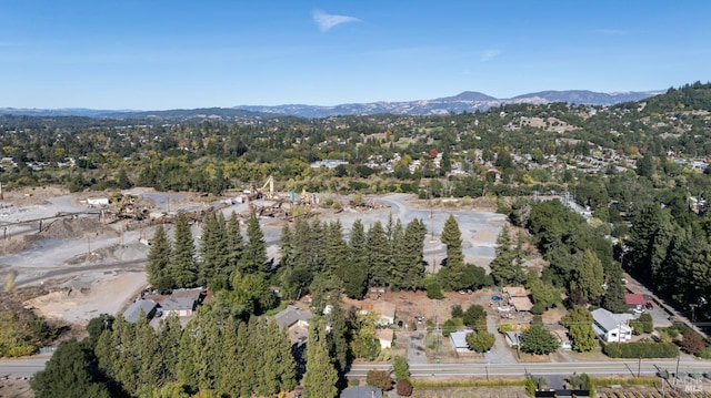 aerial view with a mountain view