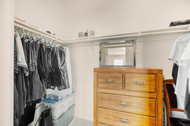 view of walk in closet
