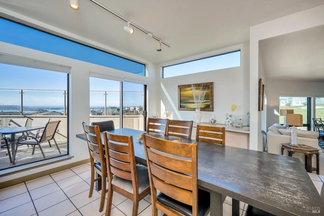 view of tiled dining space