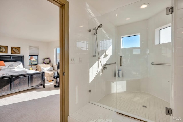 bathroom with walk in shower