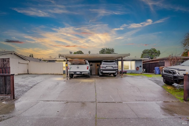 view of front of property with a carport