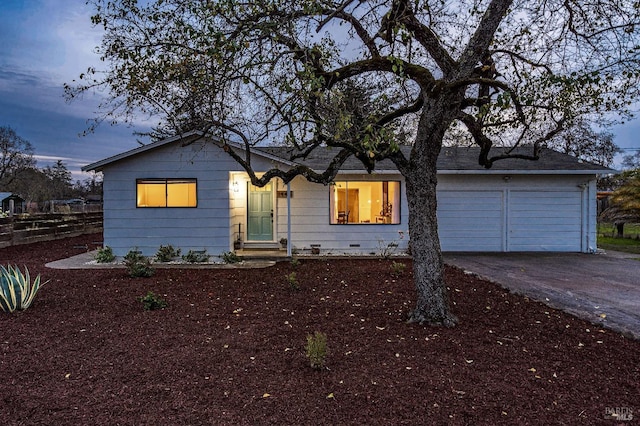 ranch-style house with a garage