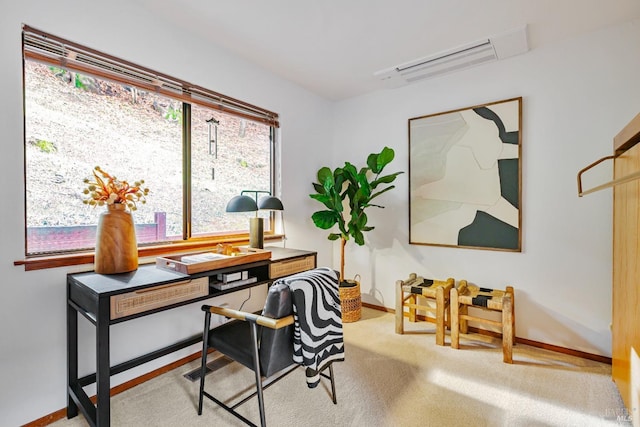 85 Woodside Dr, San Anselmo, CA 94960 - home office with a wall mounted AC and carpet
