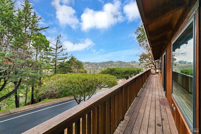 balcony with a mountain view