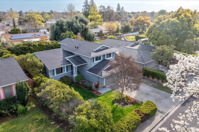 aerial view featuring a residential view