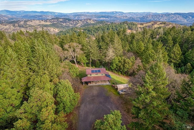 aerial view featuring a mountain view