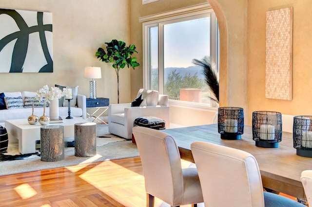 sitting room featuring wood finished floors