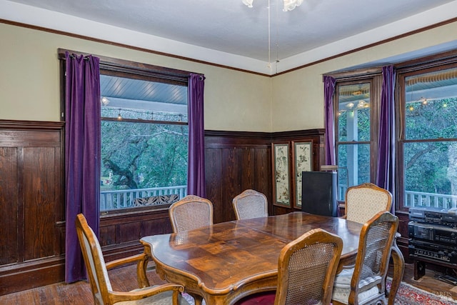 dining room with wood-type flooring