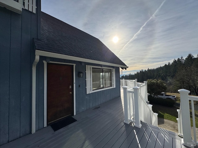 view of deck at dusk