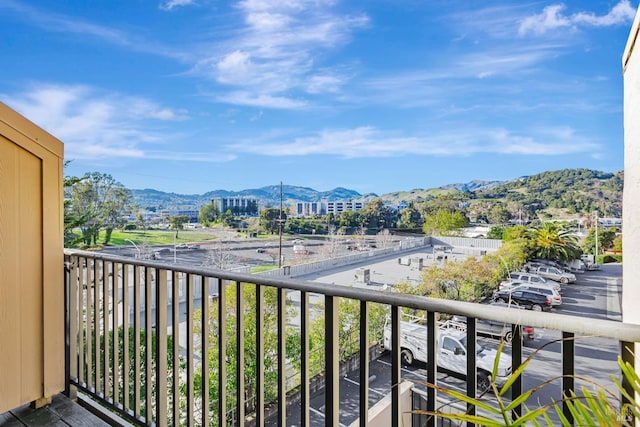 balcony with a mountain view