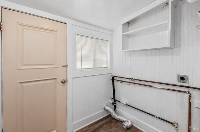 doorway with hardwood / wood-style floors