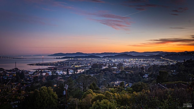 mountain view featuring a water view