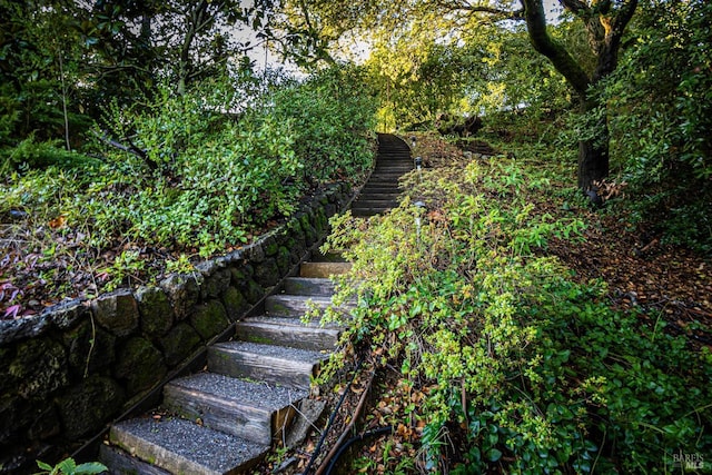 view of stairway