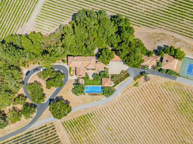 aerial view with a rural view