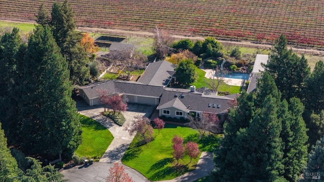 bird's eye view featuring a rural view