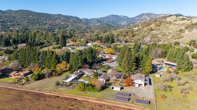 bird's eye view featuring a mountain view