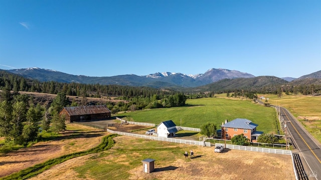 view of mountain feature featuring a rural view