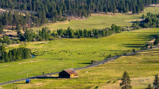 bird's eye view with a rural view