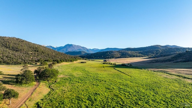 view of mountain feature featuring a rural view