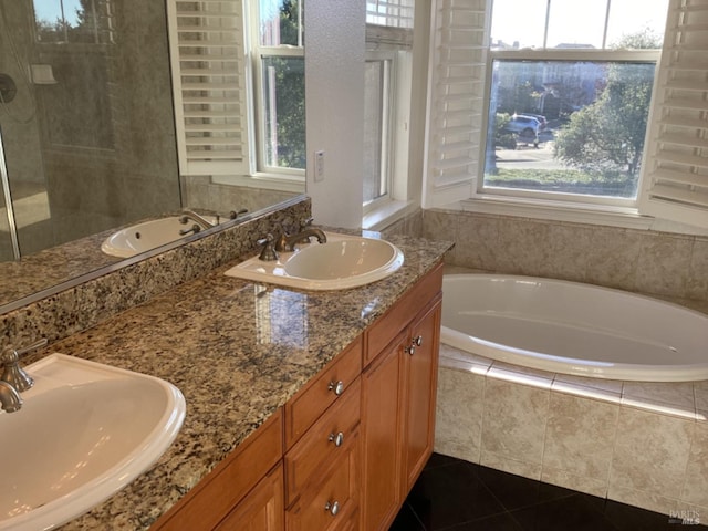 bathroom featuring vanity and a healthy amount of sunlight