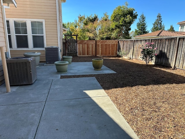 view of patio featuring central air condition unit