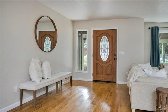 entryway featuring light hardwood / wood-style flooring