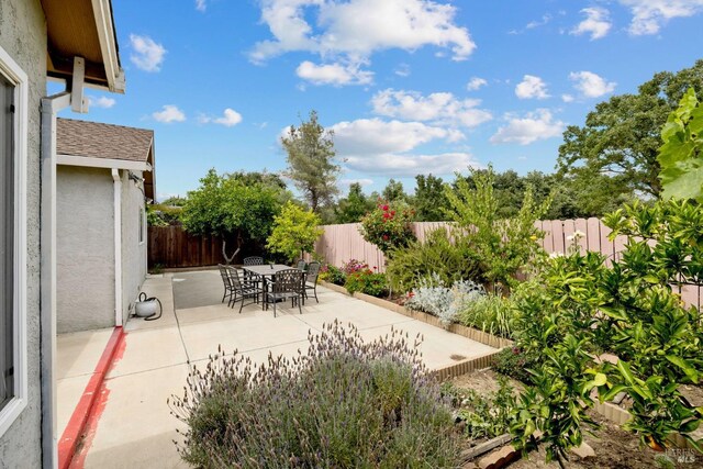 view of patio featuring a fenced backyard