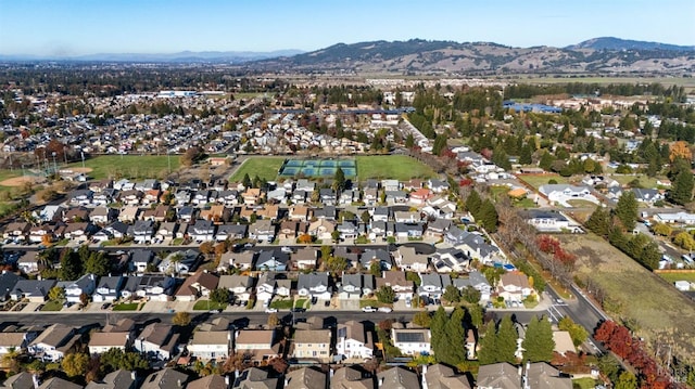 bird's eye view featuring a mountain view