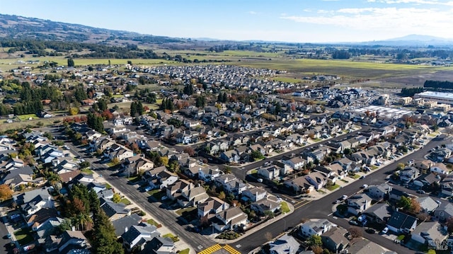 bird's eye view with a mountain view