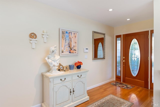 entryway featuring light hardwood / wood-style floors