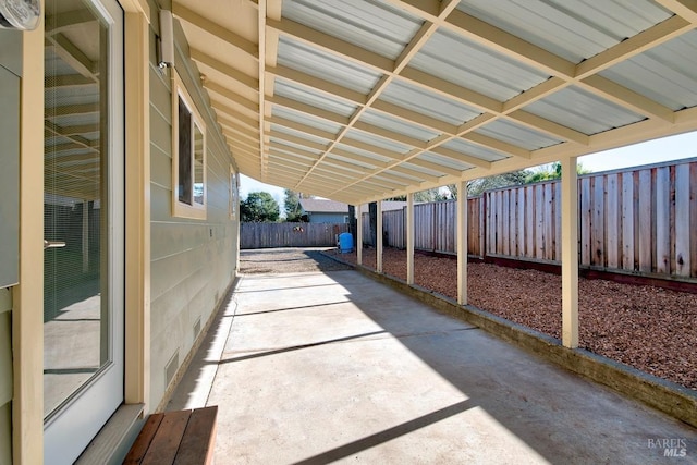 view of patio with a fenced backyard