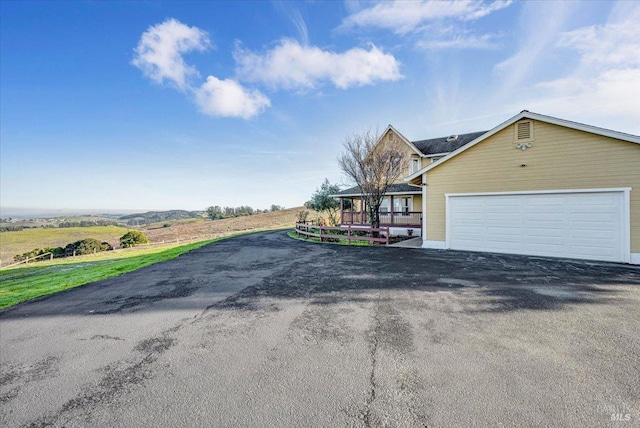 exterior space with a garage