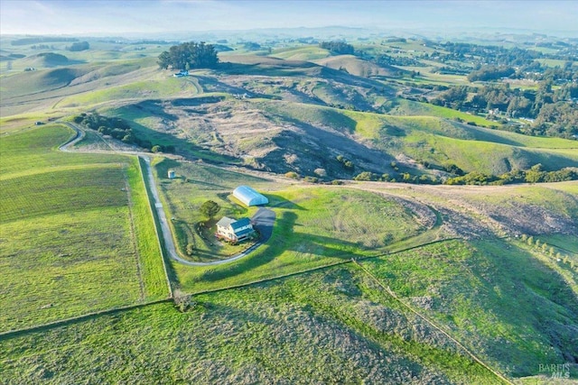 bird's eye view featuring a rural view