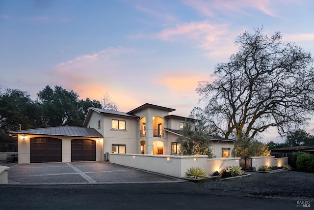 contemporary house featuring a garage