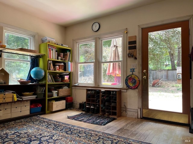 interior space with wood-type flooring