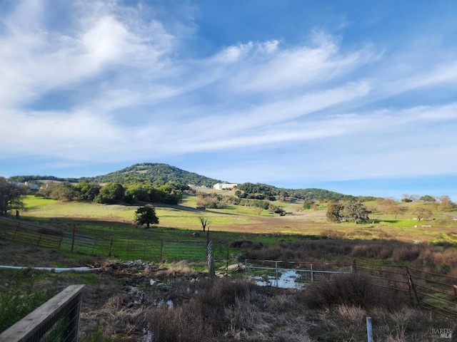 property view of mountains featuring a rural view