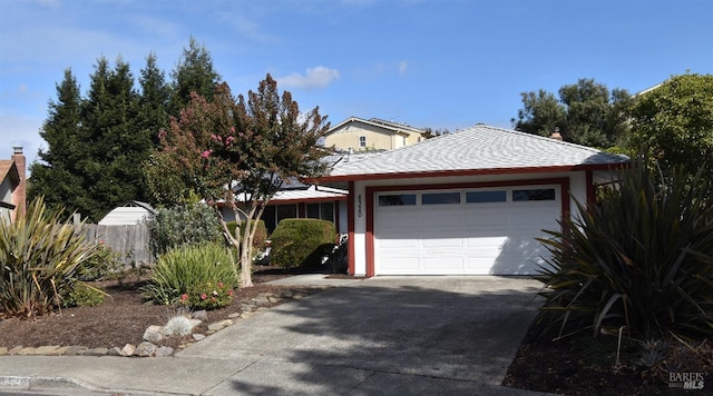 view of front facade featuring a garage