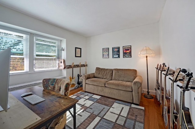 living room with light wood-type flooring