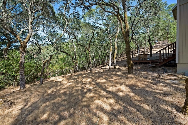 view of yard with a deck