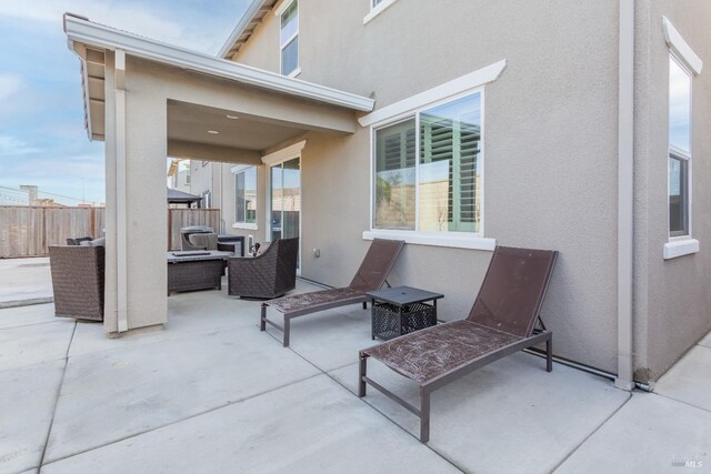 view of patio featuring an outdoor living space