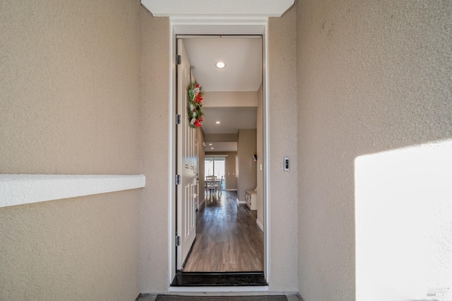 hall featuring light hardwood / wood-style floors