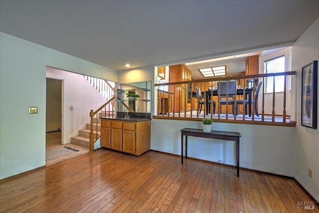 interior space with hardwood / wood-style floors